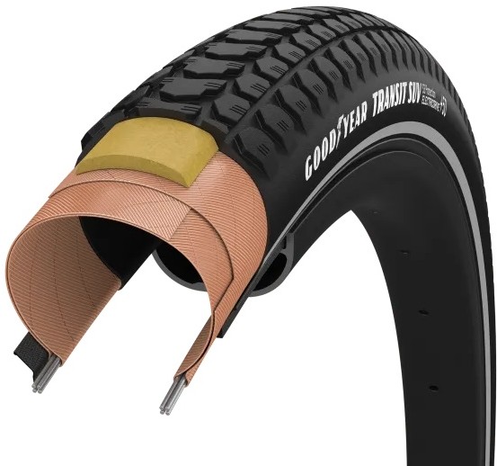 Фото Покрышка 700×50 (50-622) GoodYear Transit SUV S3:Protection, Wire, Black + reflective strips, 60tpi