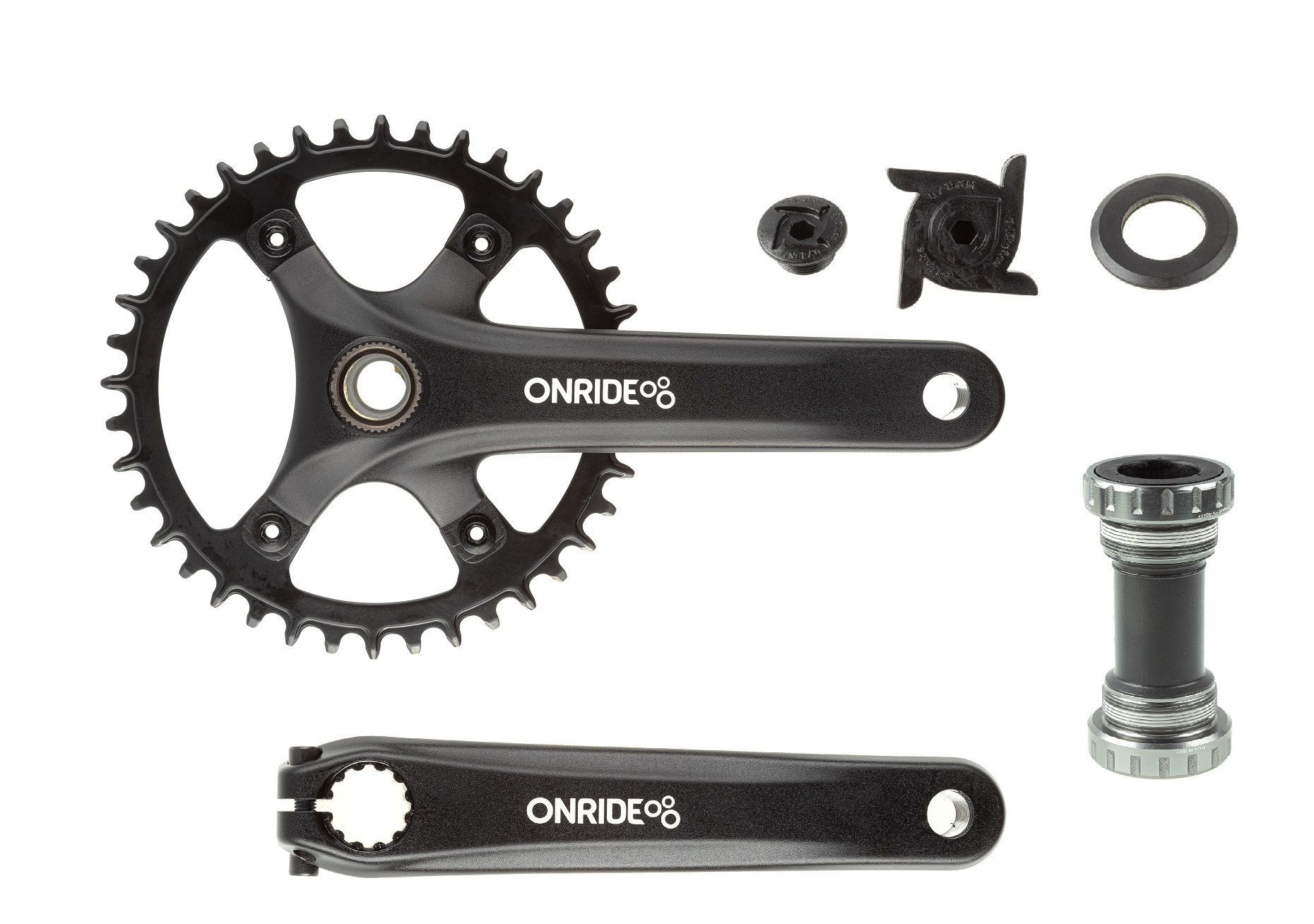 Шатуни ONRIDE Solo Pro 1120, Hollowtech, 170 мм, 40Т, BCD 110 мм, на 11/10/9 ск., з кареткою, чорний