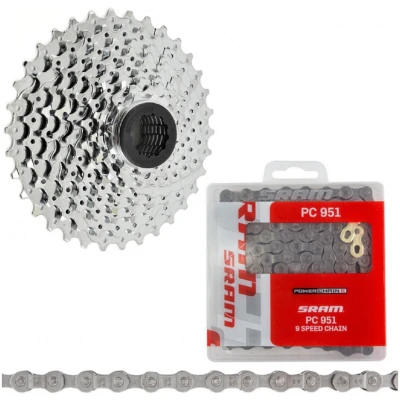 фото - Касета Sram PG950 9sp 11-32 + ланцюг Sram PC951 (PIA609)