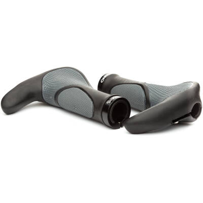 фото - Грипсы ONRIDE HornGrip30, эргономичные с рожками, два замка, 140 мм, черный/серый