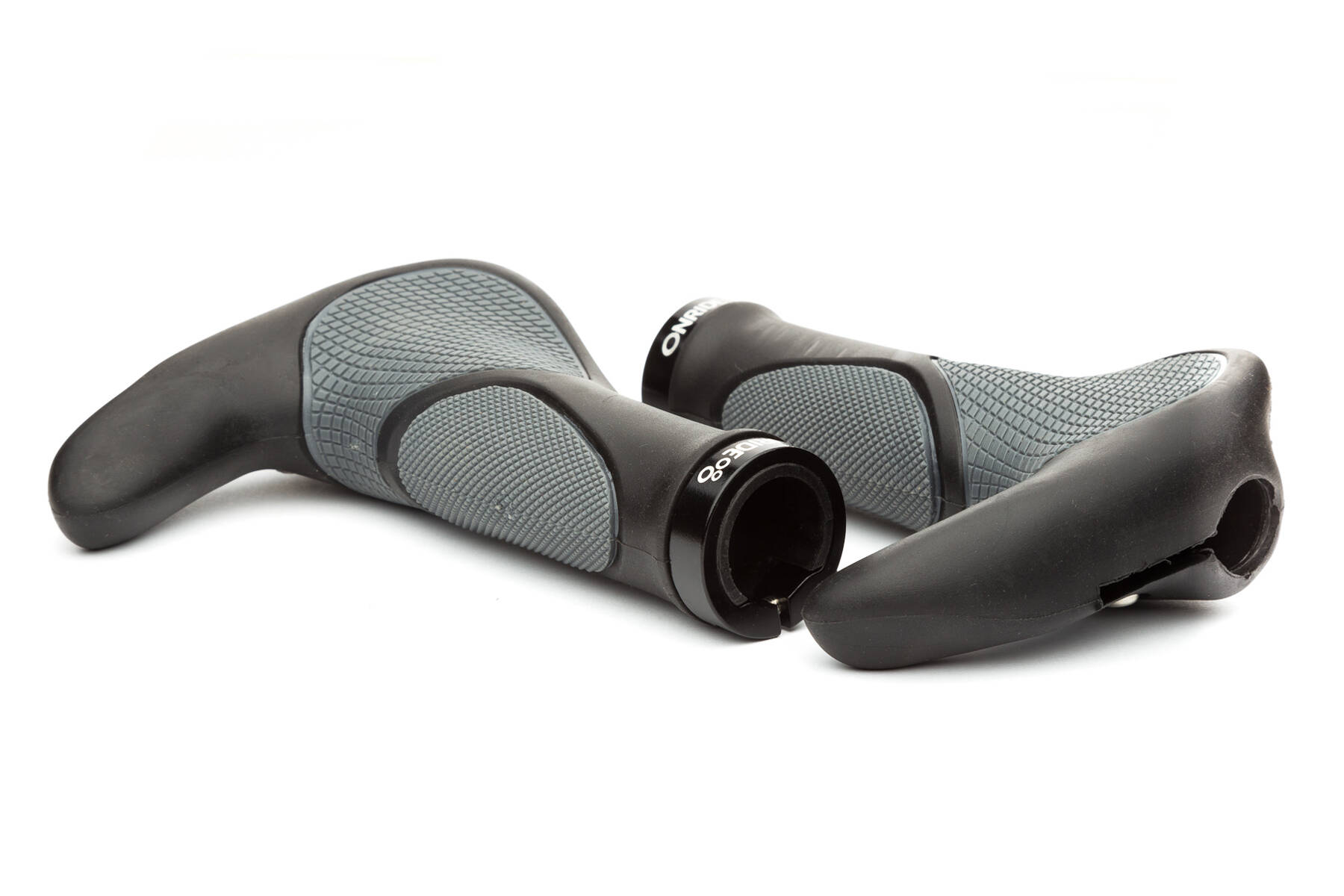 Грипси ONRIDE HornGrip30, ергономічні з ріжками, два замки, 140 мм, чорний/сірий