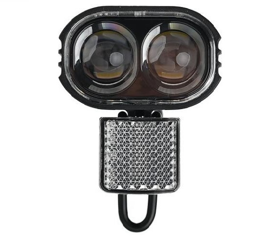 Фото Передняя фара ProX XC-2327 электровелосипеда 2xLed 50Lux, черная (A-O-B-P-0526)