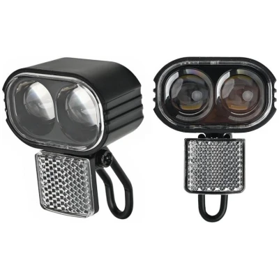 Передня фара ProX XC-2327 електровелосипеда 2xLed 50Lux, чорна (A-O-B-P-0526)