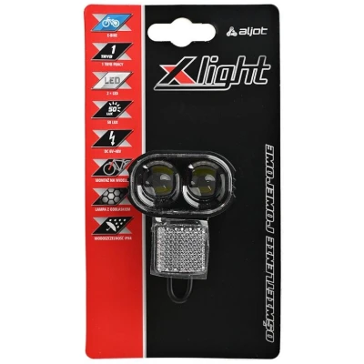 Передня фара ProX XC-2327 електровелосипеда 2xLed 50Lux, чорна (A-O-B-P-0526)