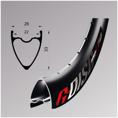 фото - Обед Remerx G-DISC RX 5022, 28», 622×22, 28 отв., FV, черный анодированный, E-Bike, бескамерный