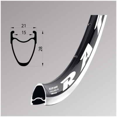 фото - Обод Remerx RAPID RMX 3515, 28», 622×15, 32 отв., FV, черный анодированный, V-Br, CNC