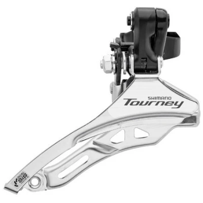 фото - Переключатель передний Shimano FD-TY300 TOURNEY 31,8мм верхняя тяга черный серый (DERF-222)