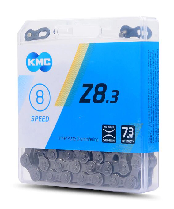 Ланцюг KMC Z8.3, 7-8 швидкостей, 114 ланок, Silver/Grey + замок