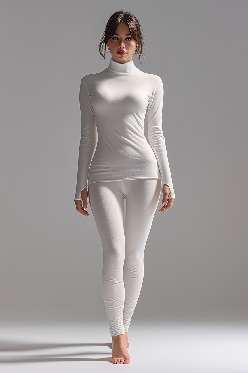 фото - Флисовый термокомплект MAX-HEAT white