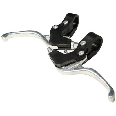 фото - Ручки тормозные AL + PL под 2 пальца . PJ-65PA черный с серебристым