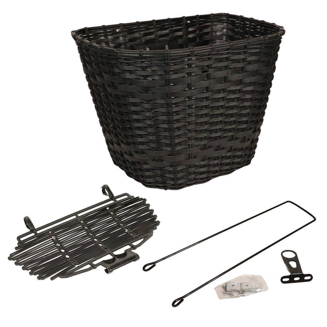 Корзина Pl на рулевую колонку 24-28" 360*250*250 мм со стойкой 400L 25,4" CK-006S черный с крышкой