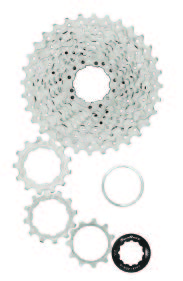 Касета SunRace RS3, 11 швидкостей, 11-28T, Metallic Silver