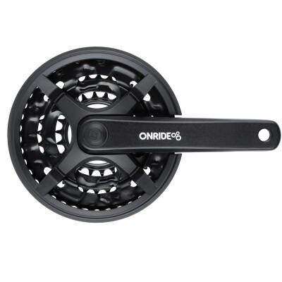 фото - Комплект шатунов ONRIDE Trio 830P, квадрат, 175 мм, 42-32-22Т, 6/7/8 шв., черный (конверт)