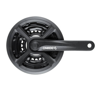 фото - Комплект шатунов ONRIDE Trio 820P, квадрат, 175 мм, 42-34-24T, 8-6 скоростей, черные (конверт)