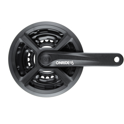 Комплект шатунів ONRIDE Trio 820P, квадратний, 175 мм, 42-34-24T, 8-6 швидкостей, чорні (конверт)