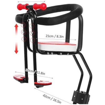 Дитяче велокрісло Child Seat універсальне чорне з червоним (bag6010)