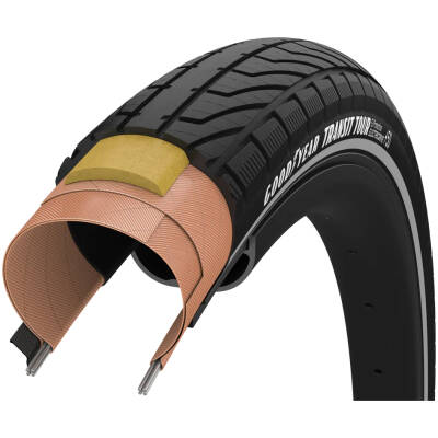 фото - Покрышка 27.5×2.00 (50-584) GoodYear Transit Tour S3:Protection, Wire, Black + reflective strips, 60tpi