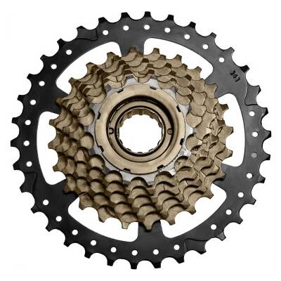 фото - Трещотка SunRace MFM2A 7DV, 7 скоростей, 14-34T, Black/Brown, OEM