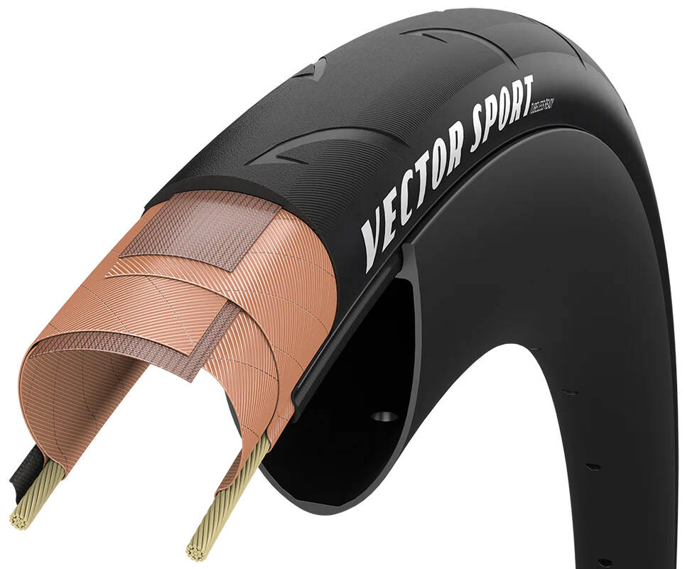 Покрышка 700x32 (32-622) GoodYear Vector Sport Tube Type, 60tpi + Dual R:Shield, Folding Black