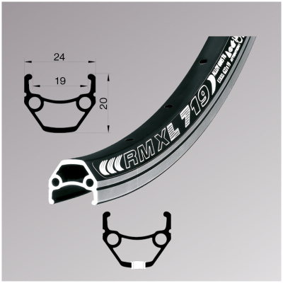 Обід Remerx DRAGON LINE RX 719, 28'', 622x19, 32 відп., AV, чорний анодований, V-Br, CNC