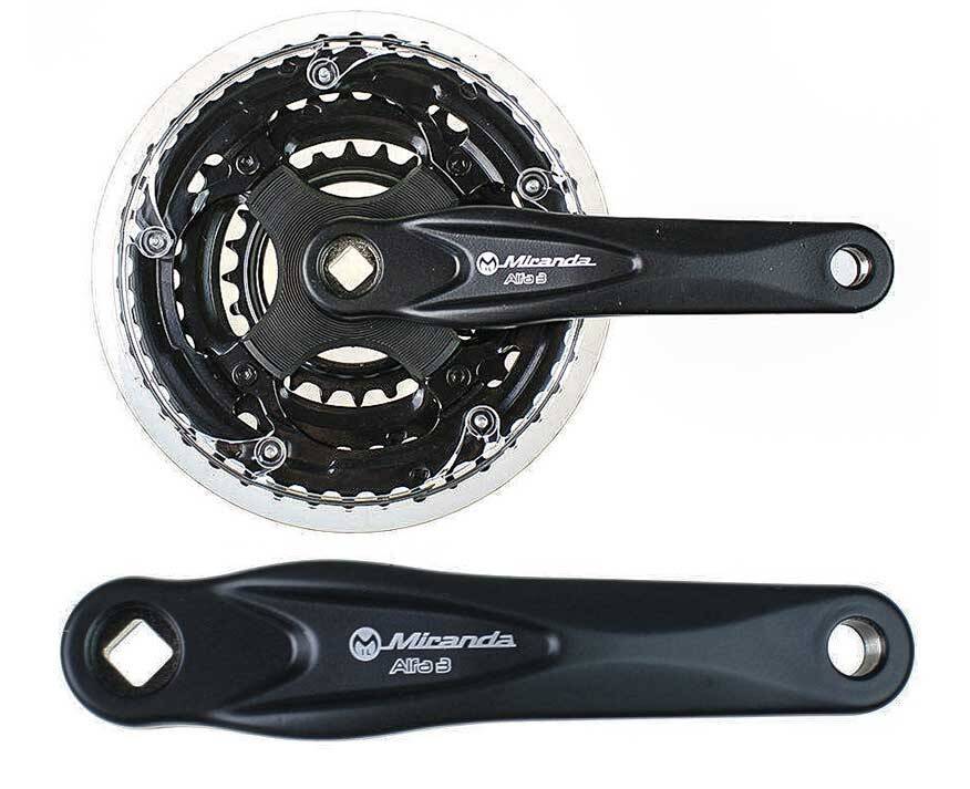 Шатуны Miranda Alfa Alu 48/38/28T, 170мм, черный (ALFA348CZ)