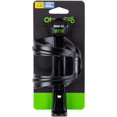 Фляготримач ONRIDE Wow, бічне завантаження лівий/правий, пластиковий, 50 г, чорний