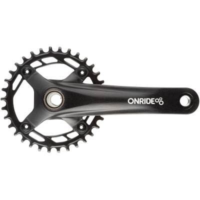 Шатуни ONRIDE Solo Pro 1110, Hollowtech, 170 мм, 34Т, BCD 104 мм, на 11/10/9 ск., з кареткою, чорний