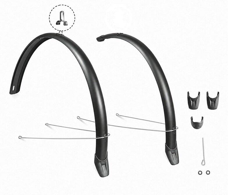 Крила Eurofender Ecotech 28"/58 мм, чорні (ROS120)