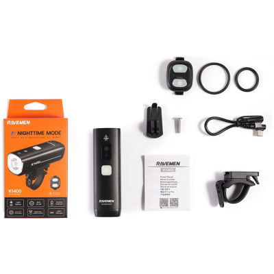 Велосипедна фара Ravemen K1400 (1400 lm, 4000 mAh) з датчиком освітлення