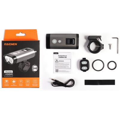 Свет передний Ravemen PR2000 USB 2000 лм (беспроводная кнопка в комплекте)