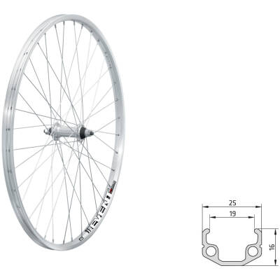 фото - Колесо переднє на гайках KLS Event 26, V-brake, 9×100 мм, сріблясте